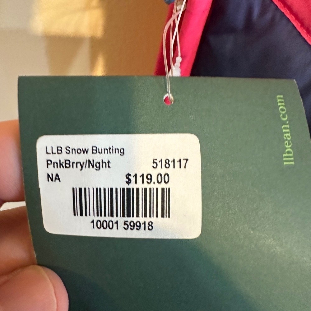 New L.L. Bean Snow Bunting Unisex One Size Pink/Navy Zip Stroller Sled Outdoor - Picture 4 of 9